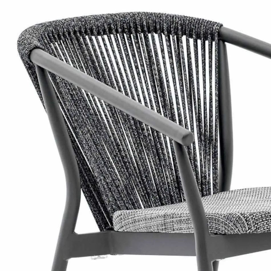 Outdoor Rocking Armchair in Solid Wood and Fabric - Smart by Varaschin Viadurini