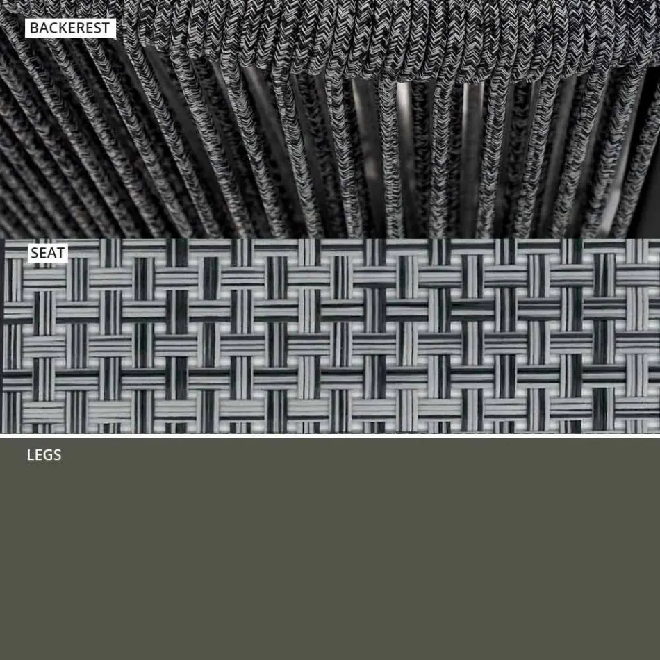 Outdoor Rocking Armchair in Solid Wood and Fabric - Smart by Varaschin Viadurini