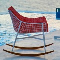 Garden rocking armchair in steel and wood Summer set by Varaschin