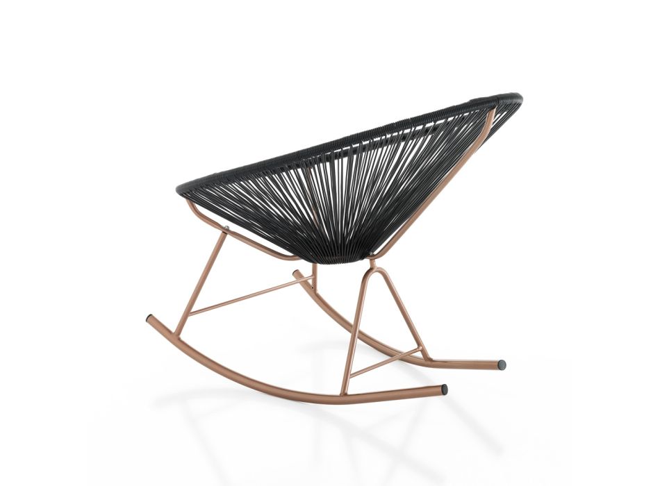 Indoor and Outdoor Rocking Armchair in Metal - Elio Viadurini