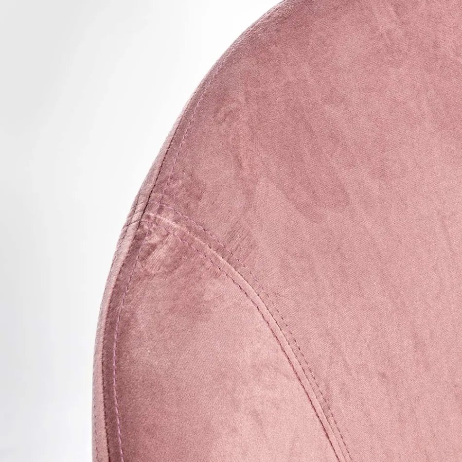 Upholstered Rocking Armchair Velvet Effect Scandinavian Design - Pippy Viadurini