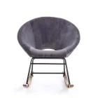 Upholstered Rocking Armchair Velvet Effect Scandinavian Design - Pippy Viadurini