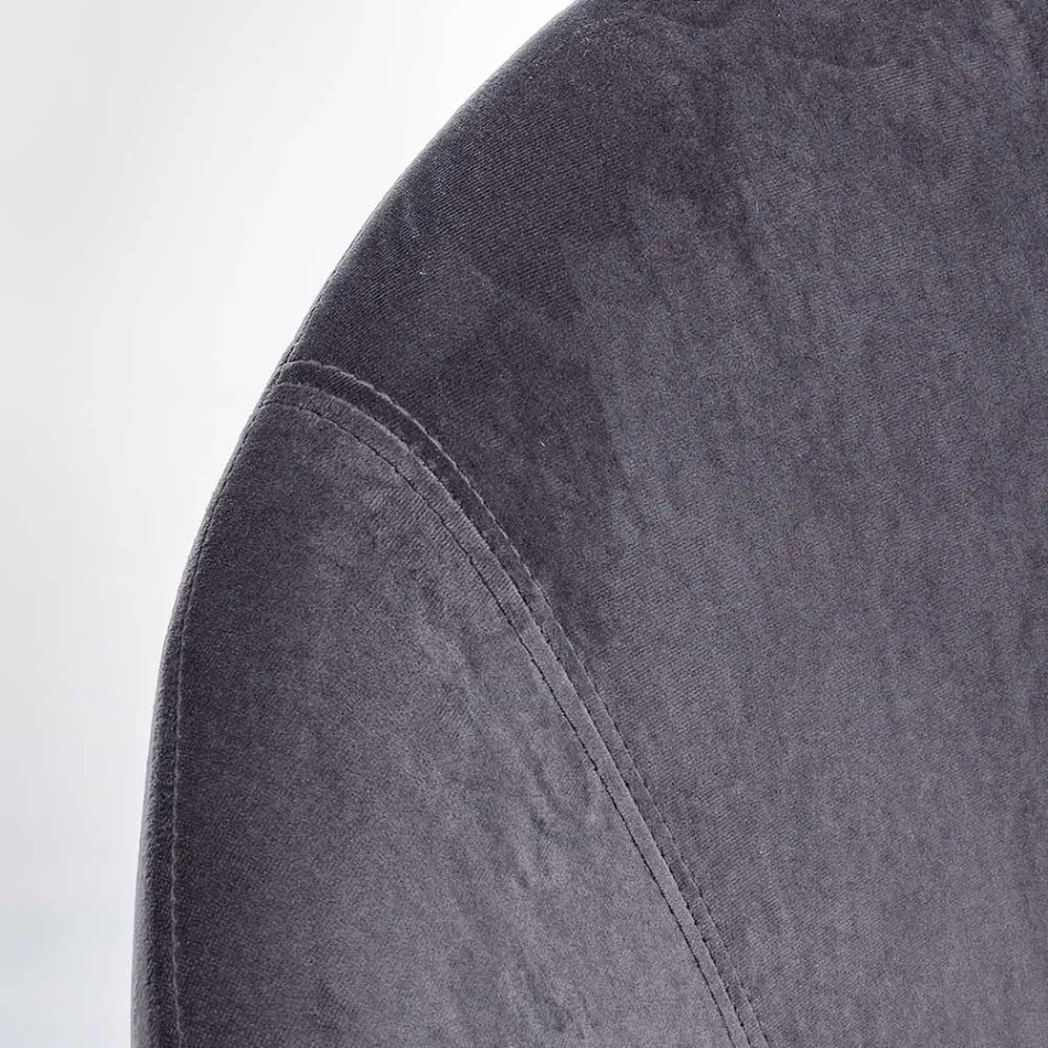 Upholstered Rocking Armchair Velvet Effect Scandinavian Design - Pippy Viadurini