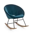 Upholstered Rocking Armchair Velvet Effect Scandinavian Design - Pippy Viadurini