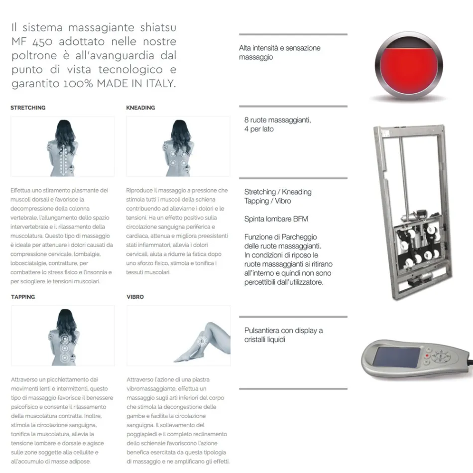 2 motor lift chair with shiatsu massage made in Italy Bria Viadurini