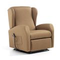 Lift Armchair with Extra Large Seat in Made in Italy Fabric - Margaret