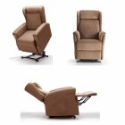 Lift Relax Armchair with Movement on Wheels with 2 Motors - Juliette Viadurini