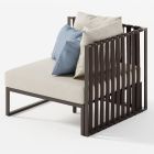 Right Corner Outdoor Armchair in Aluminum and Straps Made in Italy - Juliediv Viadurini