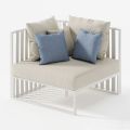 Right Corner Outdoor Armchair in Aluminum and Straps Made in Italy - Juliediv