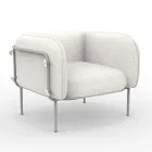 Low Outdoor Armchair with Padded Seat Made in Italy - Planter Viadurini