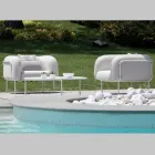 Low Outdoor Armchair with Padded Seat Made in Italy - Planter Viadurini
