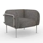 Low Outdoor Armchair with Padded Seat Made in Italy - Planter Viadurini