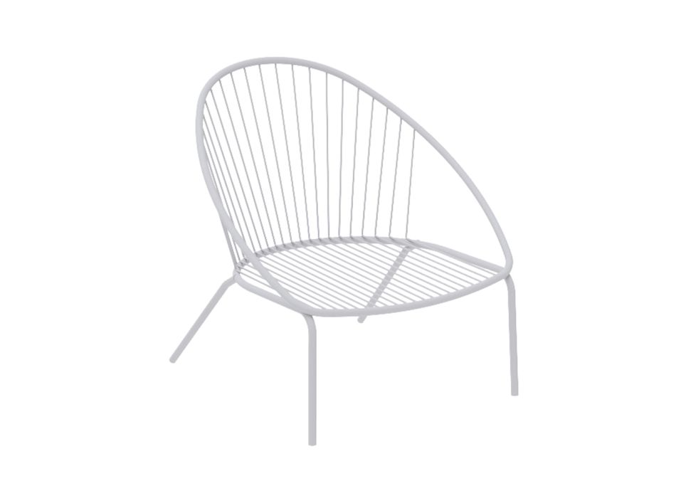 Low Stackable Garden Armchair in Steel Made in Italy - Sansa Viadurini