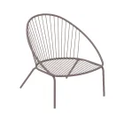 Low Stackable Garden Armchair in Steel Made in Italy - Sansa Viadurini