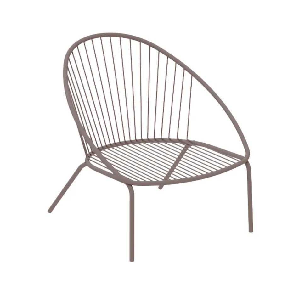 Low Stackable Garden Armchair in Steel Made in Italy - Sansa Viadurini