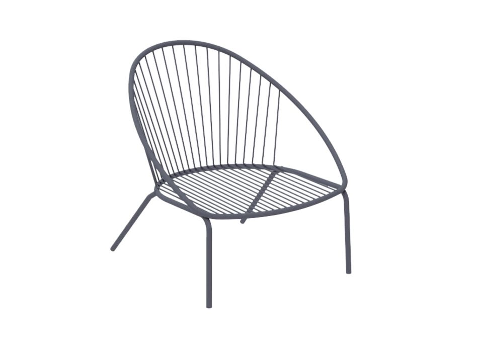 Low Stackable Garden Armchair in Steel Made in Italy - Sansa Viadurini