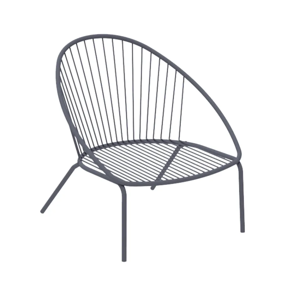 Low Stackable Garden Armchair in Steel Made in Italy - Sansa Viadurini