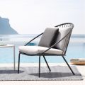 Low Stackable Garden Armchair in Steel Made in Italy - Sansa