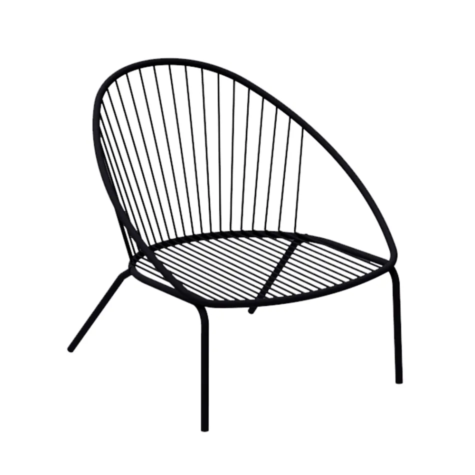 Low Stackable Garden Armchair in Steel Made in Italy - Sansa Viadurini