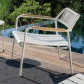 Low Aluminum Garden Armchair and Rope Backrest - Resplendent