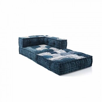 Chaise Longue armchair in Patchwork Cotton for Ethnic Design Lounge - Fiber