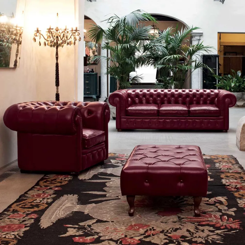 Classic Armchair with Onion-Shaped Feet in Beech Wood Made in Italy - Spassoso Viadurini