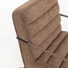 Classic Armchair in Steel and Faux Leather Brown or Black Design - Kendy Viadurini