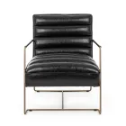 Classic Armchair in Steel and Faux Leather Brown or Black Design - Kendy Viadurini
