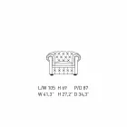 Classic Armchair Covered in Leather with Wooden Feet Made in Italy - Idra Viadurini