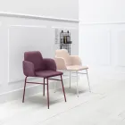 High Quality Colored Armchair in Fabric and Metal Made in Italy - Molde Viadurini