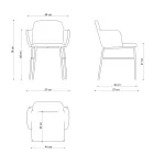 High Quality Colored Armchair in Fabric and Metal Made in Italy - Molde Viadurini