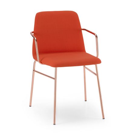 Luxury Colored Armchair in Fabric with Metal Base Made in Italy - Molde Viadurini