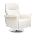 Armchair with Swivel Steel Base and Footrest Made in Italy - Valentina