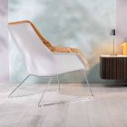 Armchair with Metal Base, Polypropylene Structure and Fabric Cushions - Tablet Viadurini