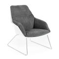 Armchair with Metal Base, Polypropylene Structure and Fabric Cushions - Tablet