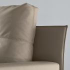 Armchair with Seat Cushion Padded in Feather and Polyester Made in Italy - Malizioso Viadurini
