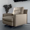 Armchair with Seat Cushion Padded in Feather and Polyester Made in Italy - Malizioso