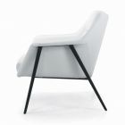 Armchair with Black Steel Structure and Eco-Leather Seat Made in Italy - Modena Viadurini