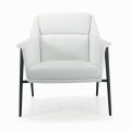Armchair with Black Steel Structure and Eco-Leather Seat Made in Italy - Modena