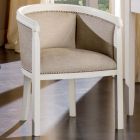Armchair with White Waxed Wooden Structure Made in Italy - Emerald Viadurini