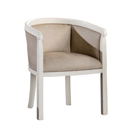 Armchair with White Waxed Wooden Structure Made in Italy - Emerald Viadurini