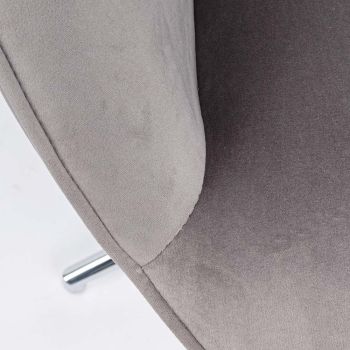 Armchair with Adjustable Structure in Chromed Steel and Velvet - Giulia