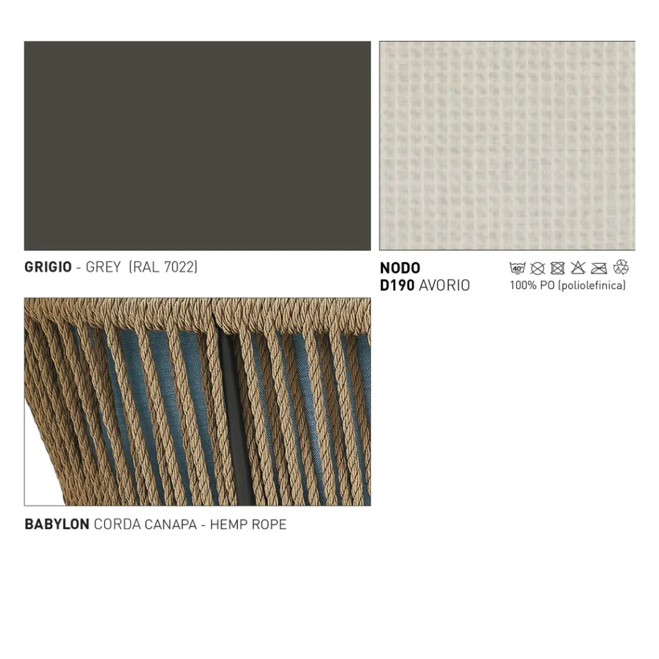 Outdoor Armchair with Woven Seat and Cushions - Cricket by Varaschin Viadurini