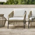 Outdoor Armchair with Woven Seat and Cushions - Cricket by Varaschin