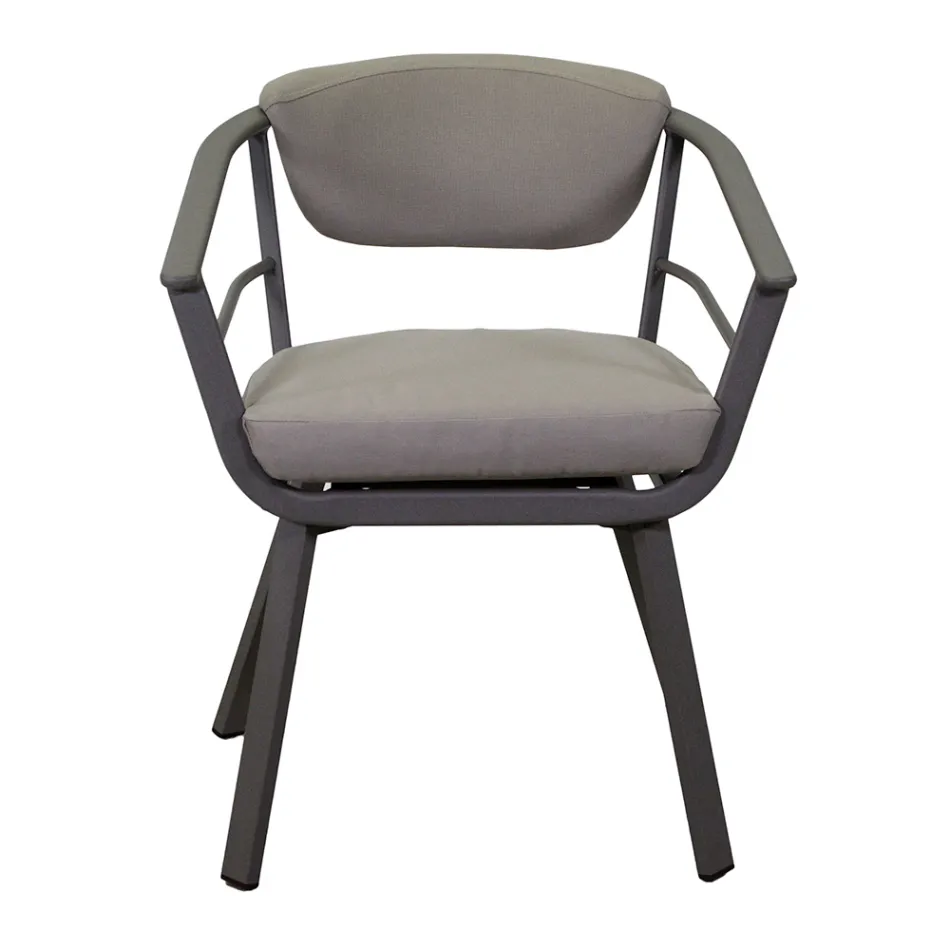 Outdoor Armchair with Dove Grey Aluminum Frame - Righello Viadurini