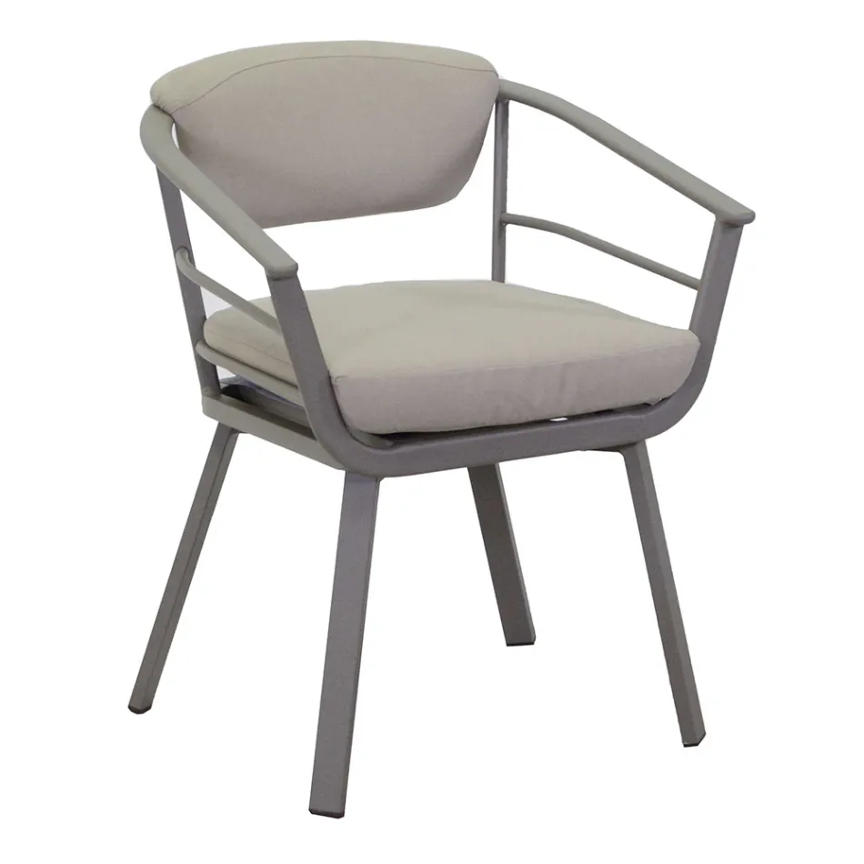 Outdoor Armchair with Dove Grey Aluminum Frame - Righello Viadurini