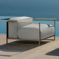 Casilda Talenti outdoor design armchair in padded stainless steel