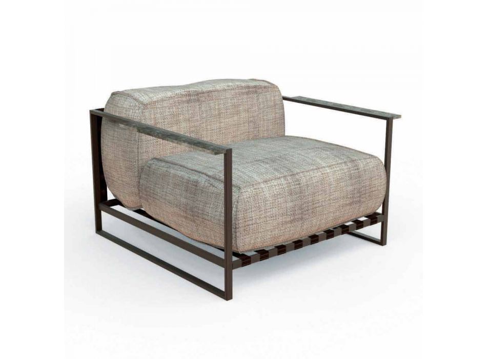 Casilda Talenti outdoor design armchair in padded stainless steel