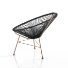 Outdoor and Indoor Armchair in Metal and Polyrattan - Erbium Viadurini