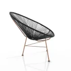 Outdoor and Indoor Armchair in Metal and Polyrattan - Erbium Viadurini